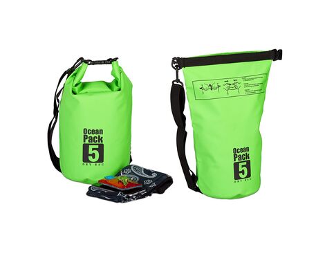 Vodootporna suva torba EL 5L zelena.
