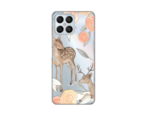 Silikonska futrola PRINT Skin - Huawei Honor X8 Flower Deer.