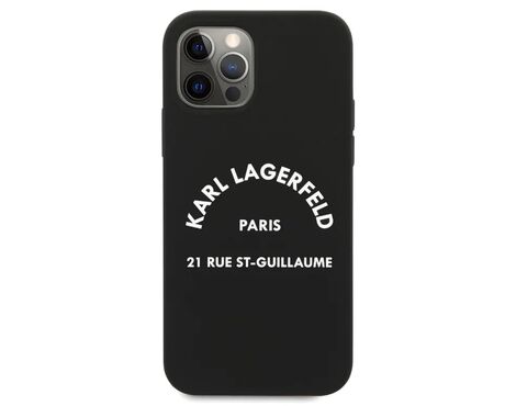 Futrola Karl Lagerfeld Hc Silicone RSG - iPhone 12/12 Pro 6.1 crna (KLHCP12MSLSGRBK).