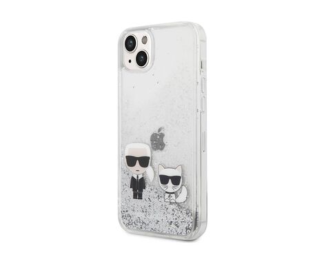 Futrola Karl Lagerfeld Hc Liquid Glitter Karl&Choupette - iPhone 14 Plus srebrna(KLHCP14MGKCS).
