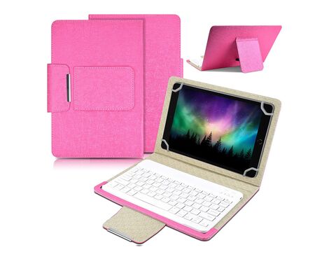 Futrola sa Bluetooth Tastaturom Leather - Tablet 10" Univerzalna pink.