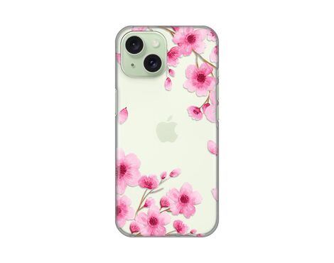 Silikonska futrola PRINT Skin - iPhone 15 Rose flowers.