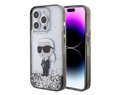 Futrola Karl Lagerfeld Liquid Glitter Ikonik - iPhone 15 Pro Max 6.7 Transparent (KLHCP15XLKKNSK).