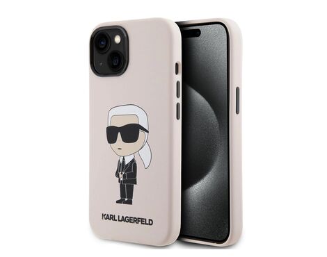 Futrola Karl Lagerfeld Hc Silicone NFT Ikonik - iPhone 15 roze (KLHCP15SSNIKBCP).