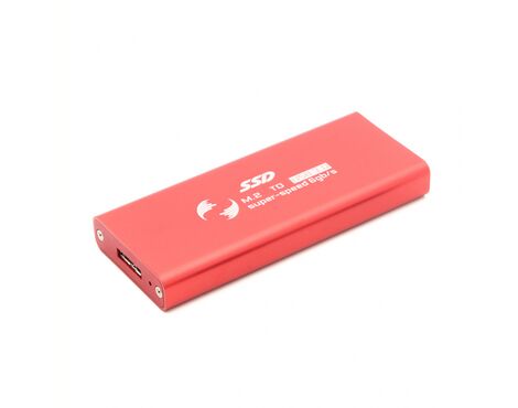 Adapter m.2 SSD na USB crveni.