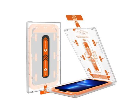 Tempered glass 2.5D dust free Box - iPhone 13 Pro Max/14 Plus 6.7 crni.