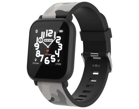 Smart watch CANYON My Dino KW-33, Teenager, 1.3" IPS, IP68, BT5.0, iOS, Android compatibile 155mAh, army sivi.