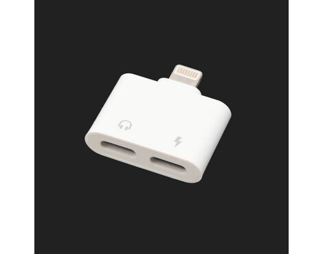 Adapter - slusalice i punjenje W5 iPhone lightning beli.