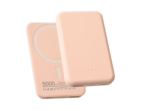 Powerbank Magsafe 5000 mAh roze.