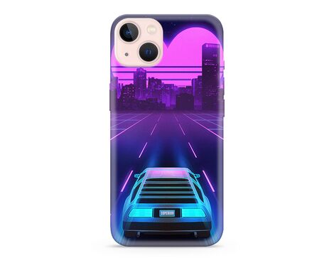 Silikonska futrola ultra tanka (skin) PRINT CLEAR NEON WAVE - iPhone 13 (6.1) NW02 (MS).