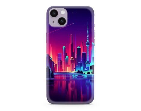 Silikonska futrola ultra tanka (skin) PRINT CLEAR NEON WAVE - iPhone 14 Plus (6.7) NW05 (MS).