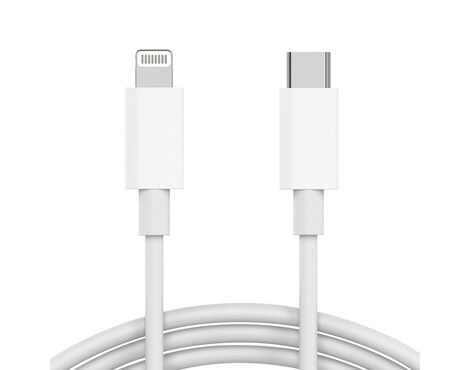 USB data kabl PD - iPhone Type C na lightning 3A HQ beli 1m (MS).