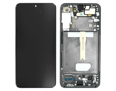 LCD displej (ekran) - Samsung S906/Galaxy S22 Plus 5G + touchscreen + frame Phantom black (crni) Service Pack ORG/GH82-27500A.