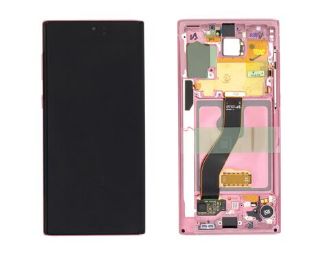 LCD displej (ekran) - Samsung N970F/Galaxy Note 10+touch screen Aura pink+frame Service Pack ORG/GH82-20818F.