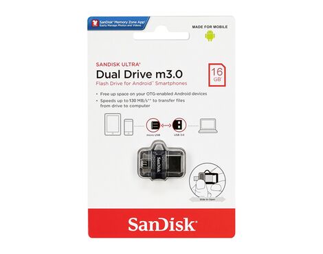 USB Flash memorija SanDisk Ultra Dual drive 16GB m3.0 Grey (MS).