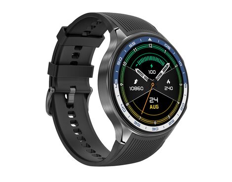 Smart watch DT Watch X crni (crna silikonska i braon kozna narukvica) (MS).