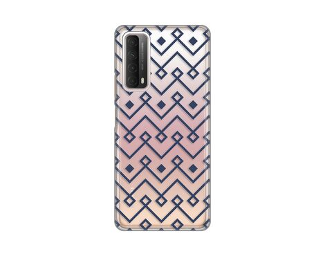 Silikonska futrola PRINT Skin - Huawei P Smart 2021 Blue cubes.