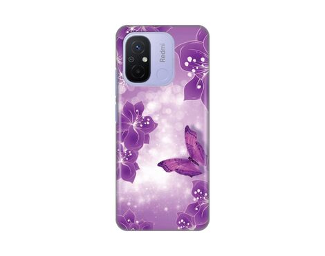 Silikonska futrola PRINT - Xiaomi Redmi 12C Butterfly And Flowers.