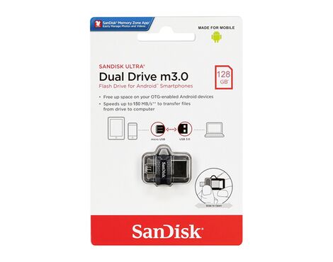 USB Flash memorija SanDisk Ultra Dual drive 128GB m3.0 Grey (MS).