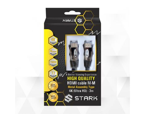 Kabl STARK HDMI M-M pozlacen 4K metalno kuciste 3m.