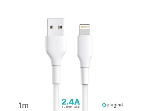 Data Kabl Pluginn PI-AL 2.4A USB na Lightning beli 1m.