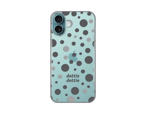 Silikonska futrola PRINT Skin - iPhone 16 Plus Dottie Dottie Gray.