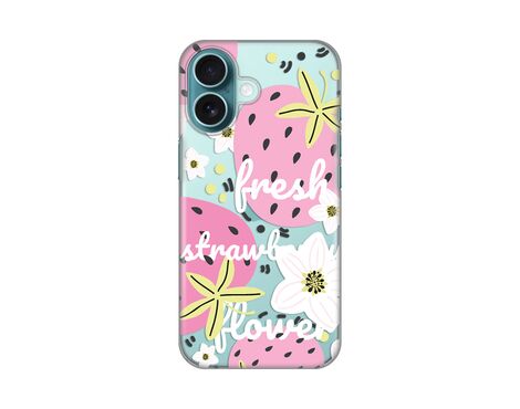 Silikonska futrola PRINT Skin - iPhone 16 Fresh Pink.