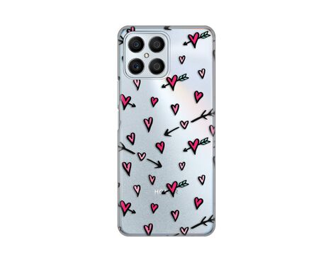 Silikonska futrola PRINT Skin - Huawei Honor X8 Heart Pattern.