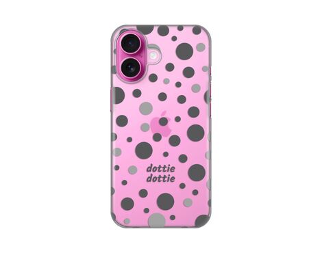 Silikonska futrola PRINT Skin - iPhone 16 Dottie Dottie Gray.