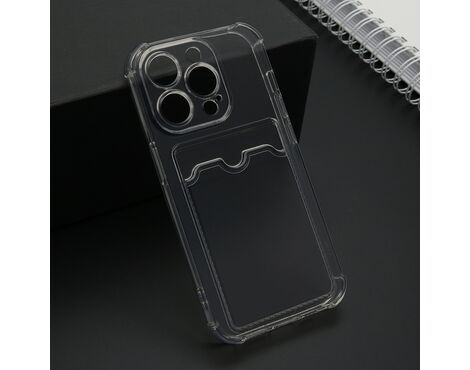 Futrola Transparent CARD POCKET - iPhone 15 Pro (6.1) siva (MS).