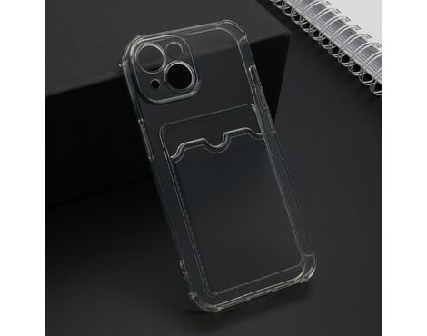 Futrola Transparent CARD POCKET - iPhone 15 siva (MS).