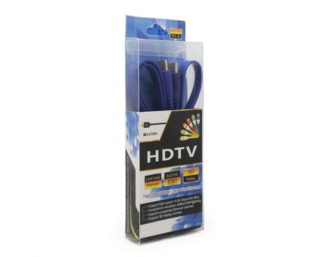 Kabl Flet HDMI na HDMI 1.5m plavi.