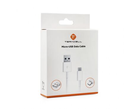 Data kabl Teracell Plus 2.4A micro USB beli 2m.