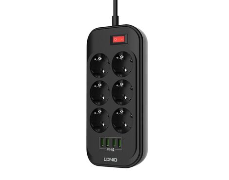 Produzni kabl LDNIO SE6403 6 uticnica 4xUSB 2.0m.