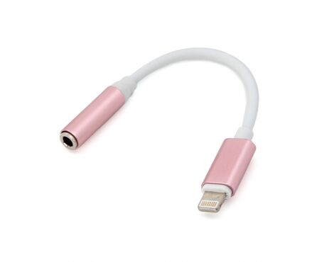 Adapter - slusalice iP-11 iPhone lightning na 3.5mm roze.