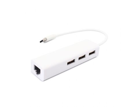 Adapter Type C na 3 USB 2.0 + RJ45 (100Mb) JWD-T4.