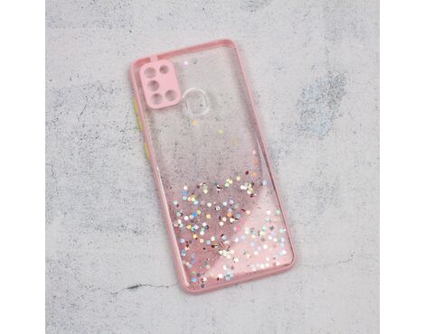 Futrola Frame Glitter - Samsung A217F Galaxy A21s roze.