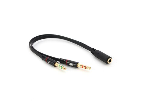 Kabl splitter 3.5mm - mikrofon I zvucnike crni.