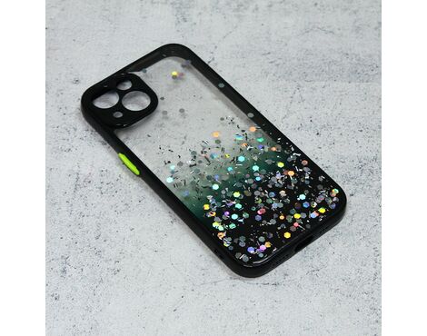 Futrola Frame Glitter - iPhone 13 crna.