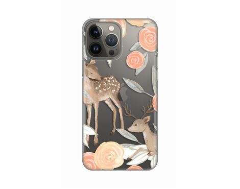 Silikonska futrola PRINT Skin - iPhone 13 Pro Max 6.7 Flower Deer.