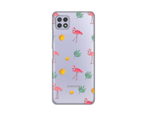 Silikonska futrola PRINT Skin - Samsung A226 Galaxy A22 5G Flamingos.