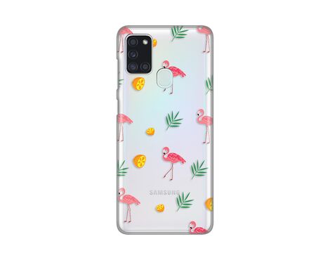 Silikonska futrola PRINT Skin - Samsung A217F Galaxy A21s Flamingos.