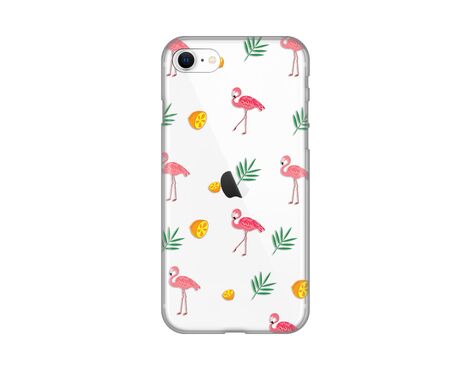 Silikonska futrola PRINT Skin - iPhone 7/8/SE (2020)/SE (2022) Flamingos.