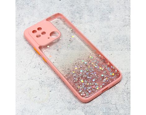 Futrola Frame Glitter - Xiaomi Redmi 10C roze.