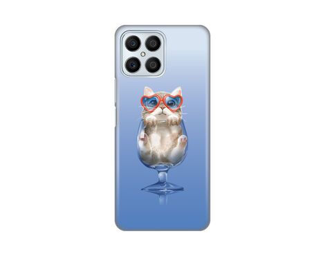 Silikonska futrola PRINT - Huawei Honor X8 Funny Cat.