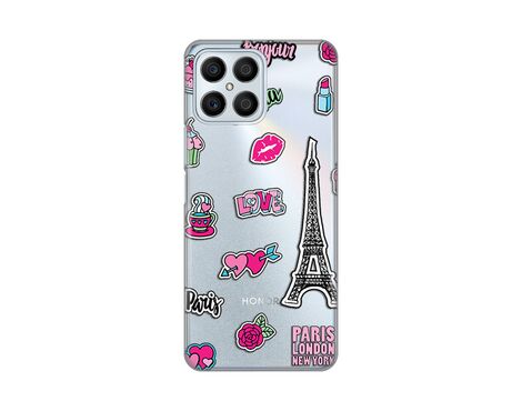 Silikonska futrola PRINT Skin - Huawei Honor X8 Love Paris.