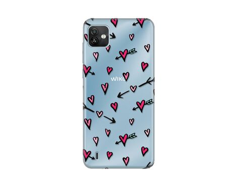 Silikonska futrola PRINT Skin - Wiko Y82 Heart Pattern.