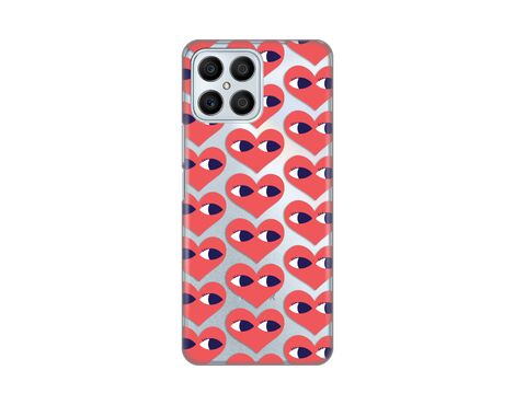 Silikonska futrola PRINT Skin - Huawei Honor X8 Eye Heart Pattern.