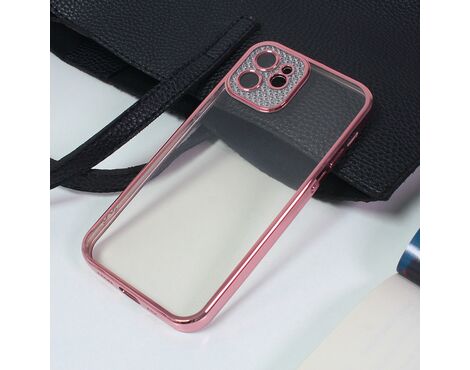 Futrola Silikon Camera Diamond iPhone 12 6.1 roze.