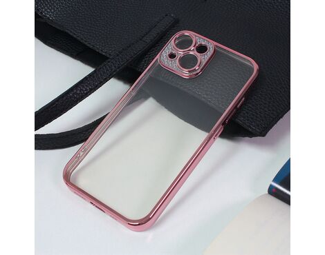 Futrola Silikon Camera Diamond iPhone 14 Plus roze.